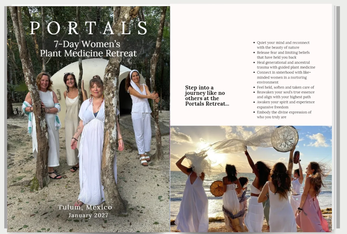 The Portals retreat brochure, open to the venue pages